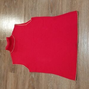 (S) Designers Originals 100% Cotton Knit Festive Holiday Turtleneck Metallic Y2K